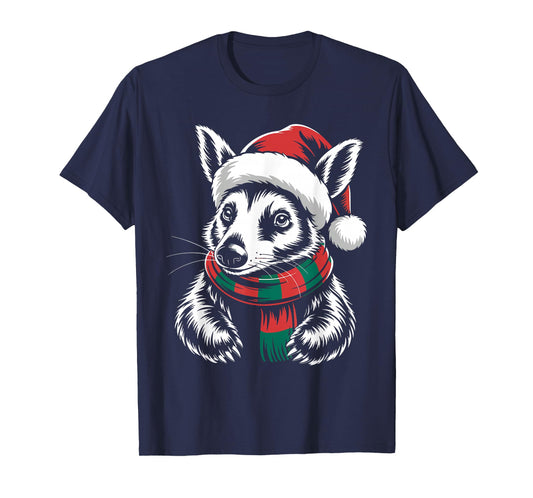 Aardvark Xmas Santa Hat Scarf Christmas Costume T-Shirt