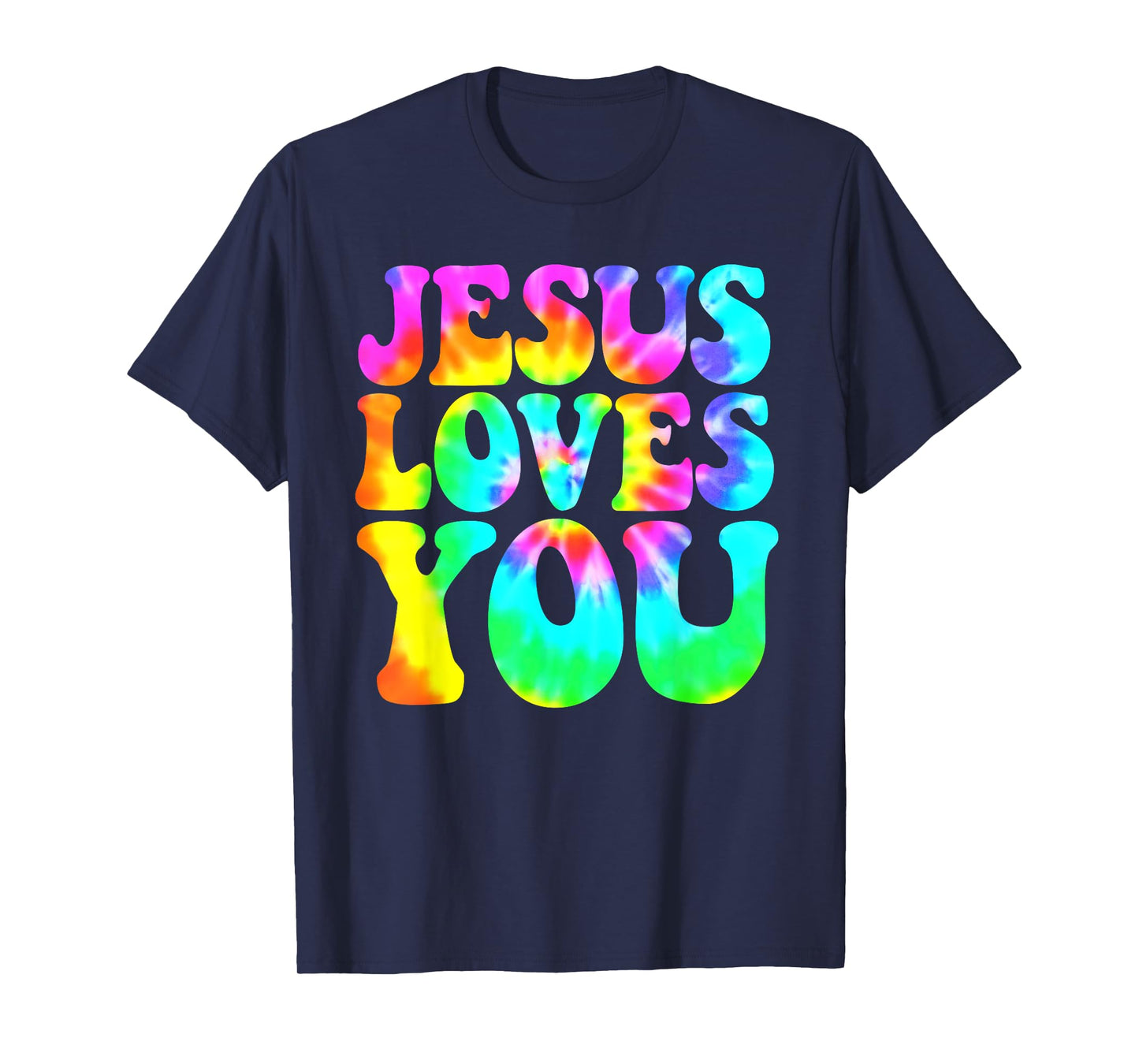 Jesus Loves You Retro Groovy Style Graphic Design Women T-Shirt
