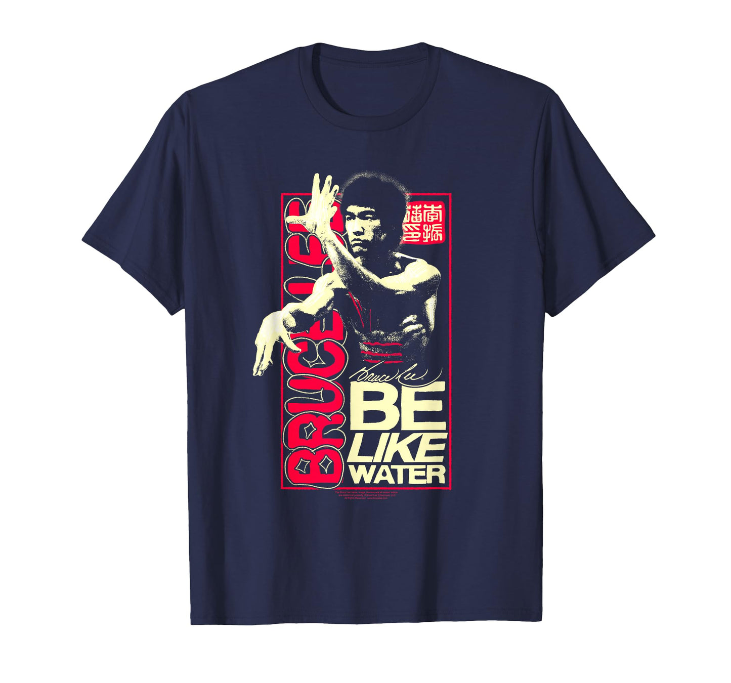 Bruce Lee Be Like Water Retro Martial Arts Poster T-Shirt