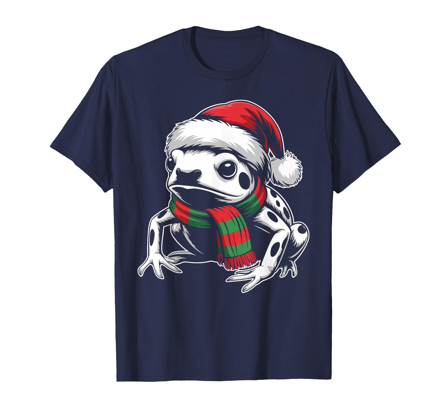 Poison Dart Frog Xmas Santa Hat Scarf Christmas Costume T-Shirt