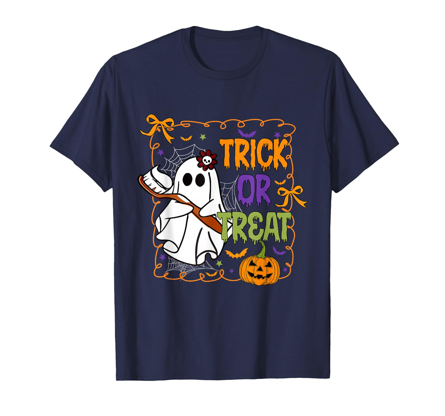Trick-or-Treat Dental Boo Ghost Halloween Costume Women Men T-Shirt