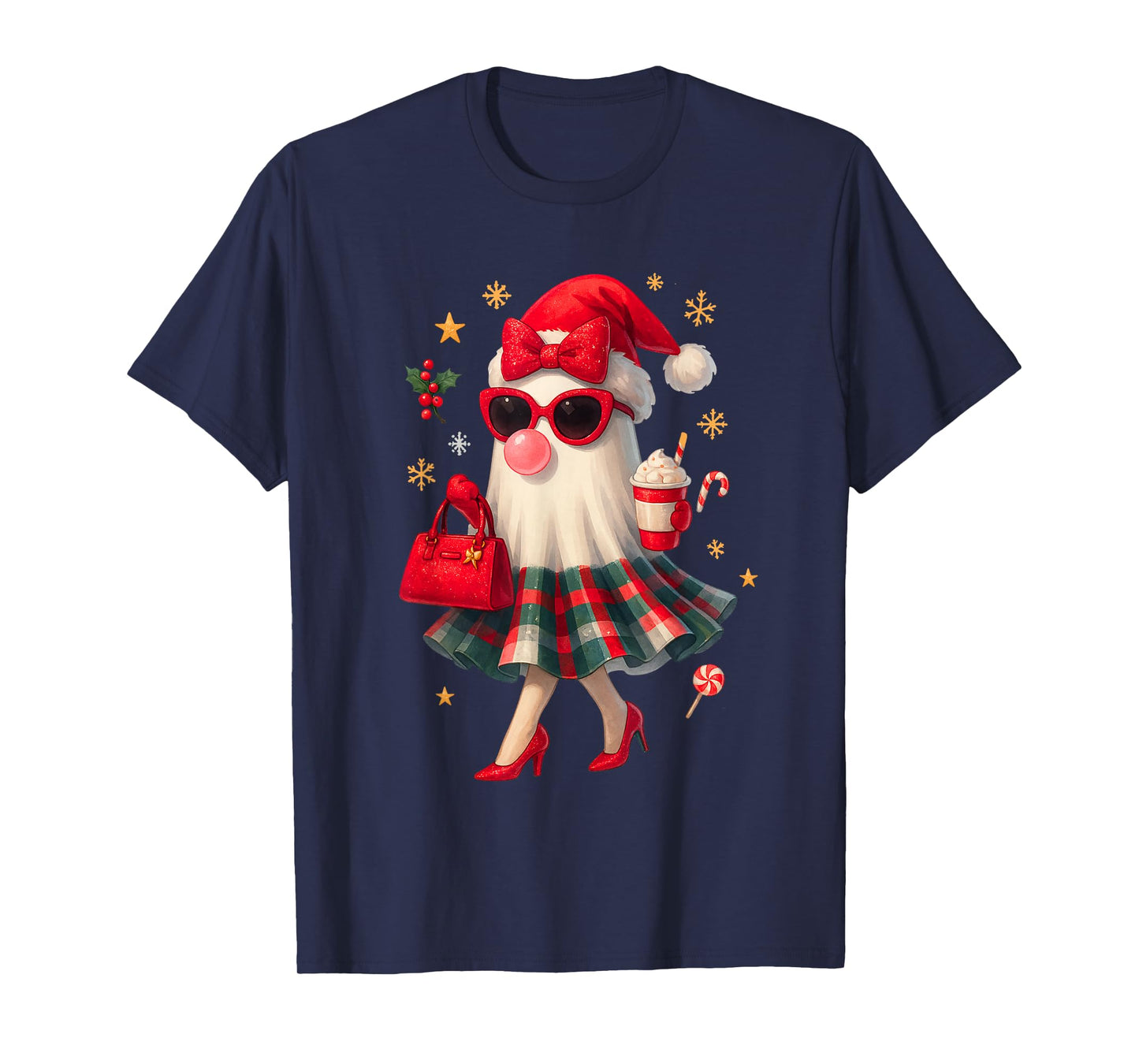 Retro Santa Girl Christmas Cute Xmas Boojee Women T-Shirt
