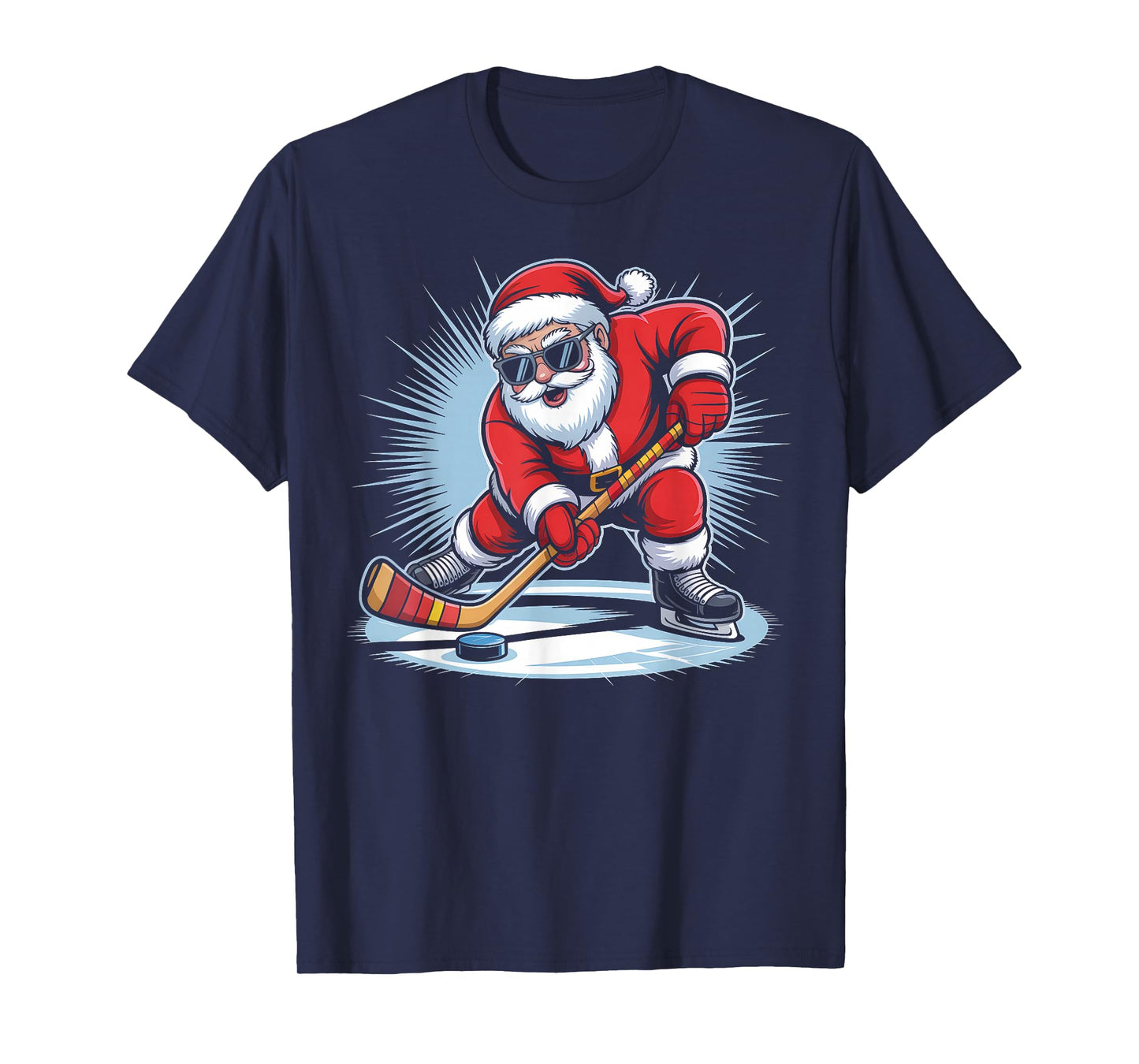 Ice Hockey Christmas Funny Santa Player Winter Sports T-Shirt