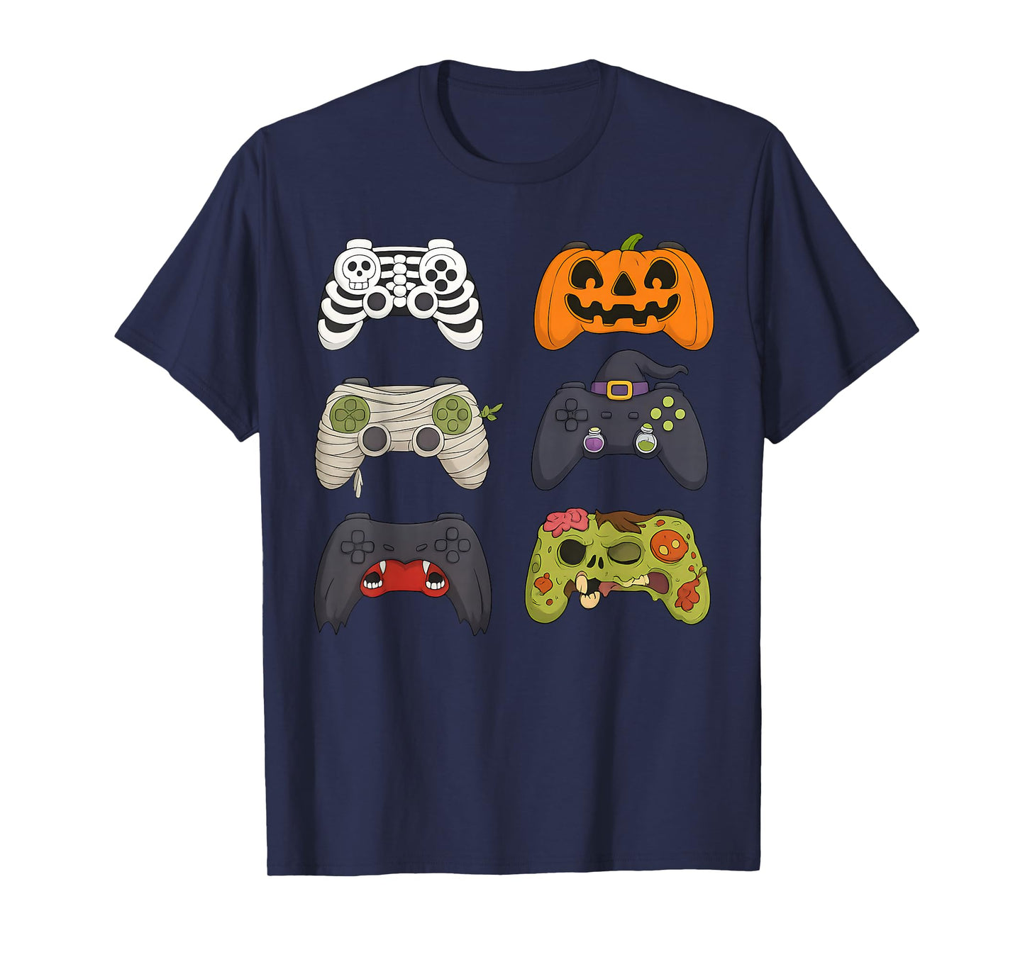 Halloween Skeleton Zombie Gaming Controllers Mummy Boys Kids T-Shirt