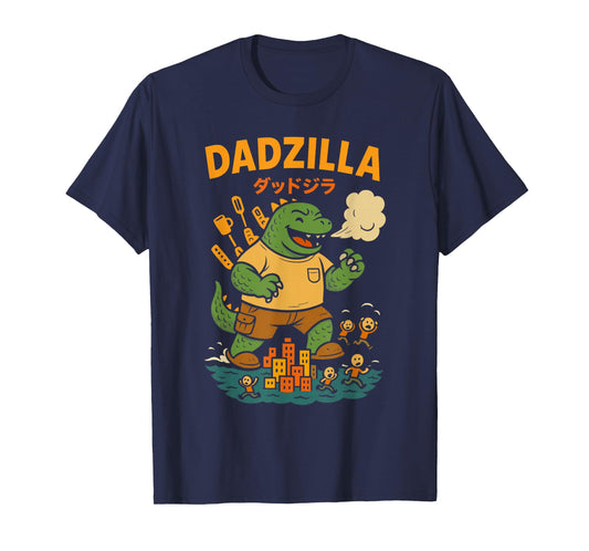 Dadzilla Funny Cartoon Gift for Dad Retro Vintage T-Shirt