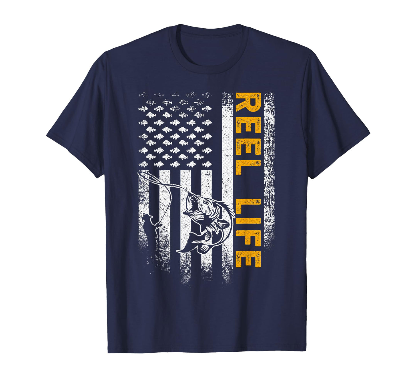 Vintage USA Flag Reel Life, Fisherman, Fishing Lover T-Shirt