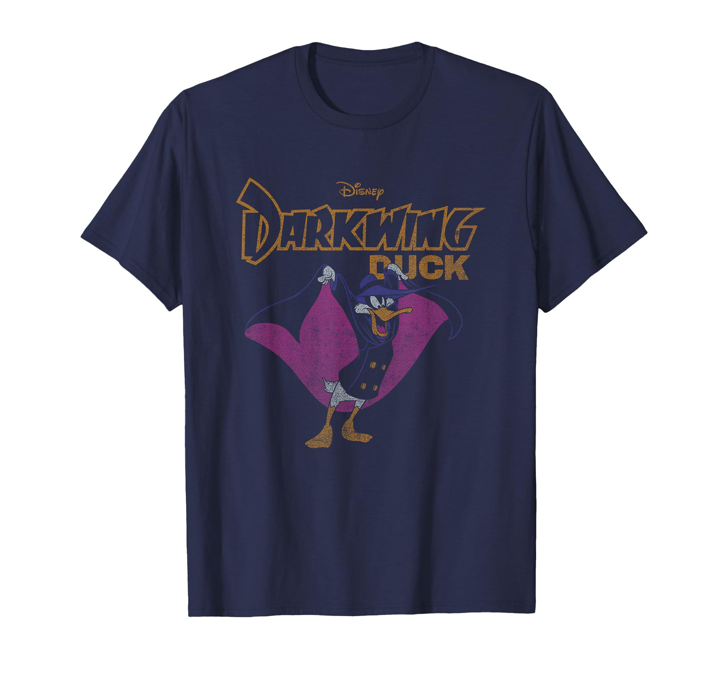 Disney Darkwing Duck Iconic Retro Distressed Big Chest Logo T-Shirt