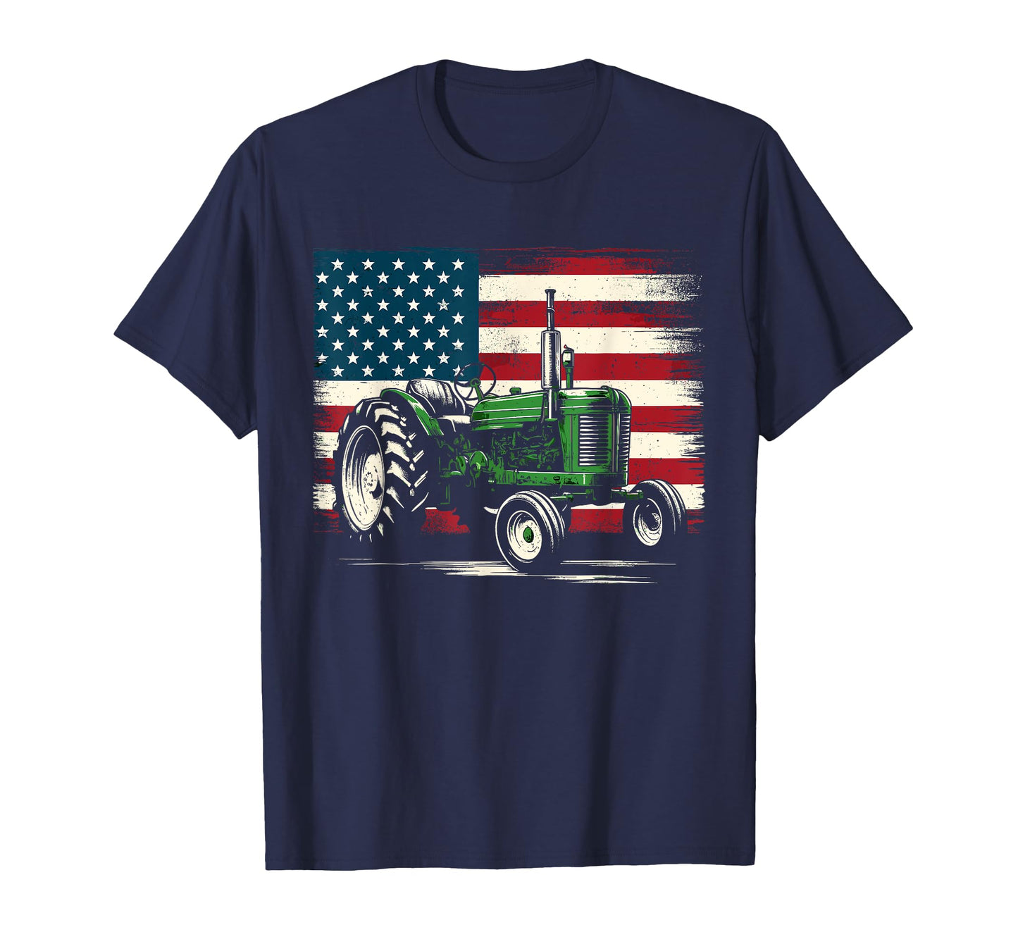 Agriculture Farm Tractor USA Flag Retro American Farm USA T-Shirt for Women Kids Men