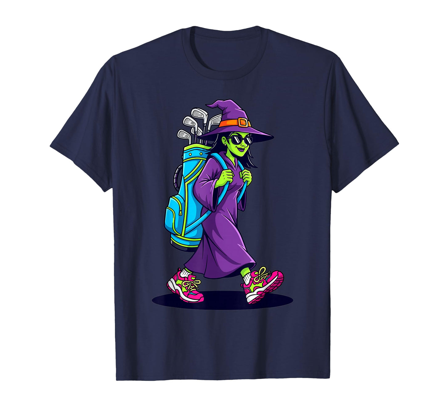 Witch Golf Halloween Costume Funny Retro Design T-Shirt