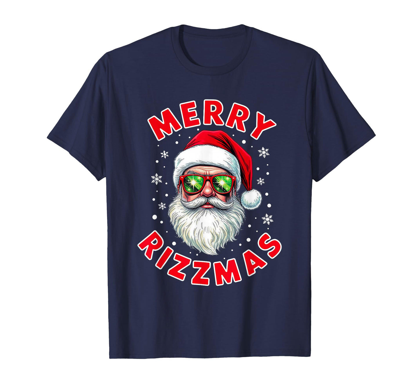 Merry Rizzmas Christmas Rizz Cool Santa Sunglasses Xmas Pjs T-Shirt