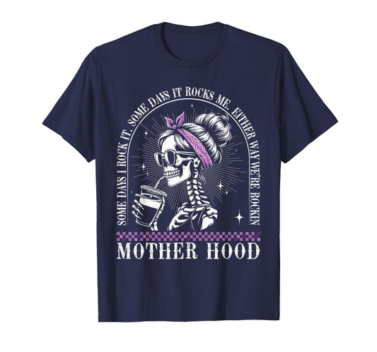 Motherhood Retro Skeleton Some Days I Rock It Vintage T-Shirt