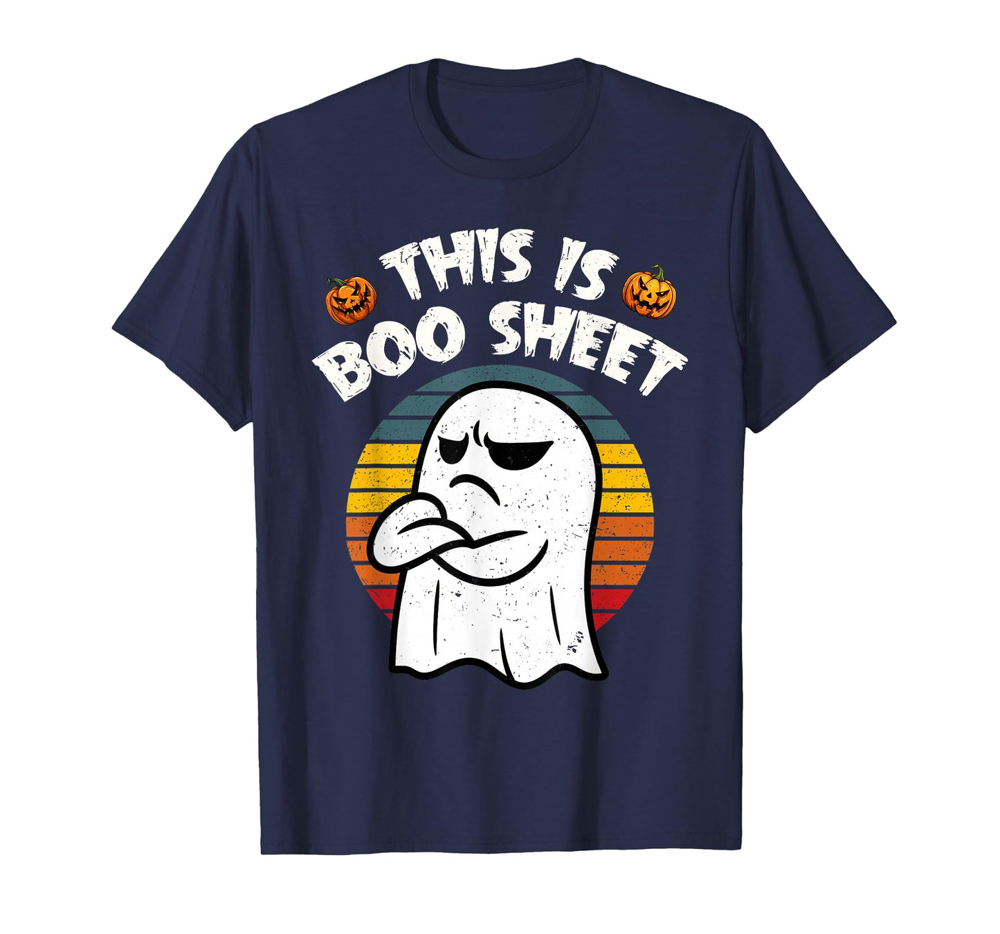 This is Boo Sheet Ghost Retro Halloween Costume Men Women T-Shirt