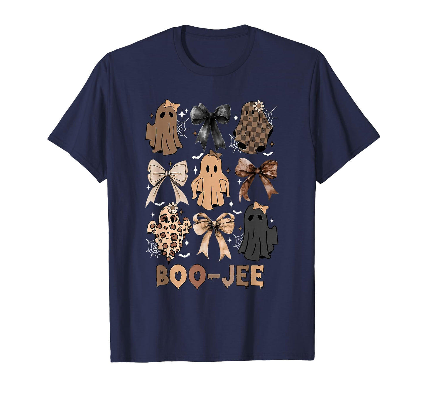 Coquette Boo JEE Ghost Halloween Lace Ghost Leopard Bougie T-Shirt