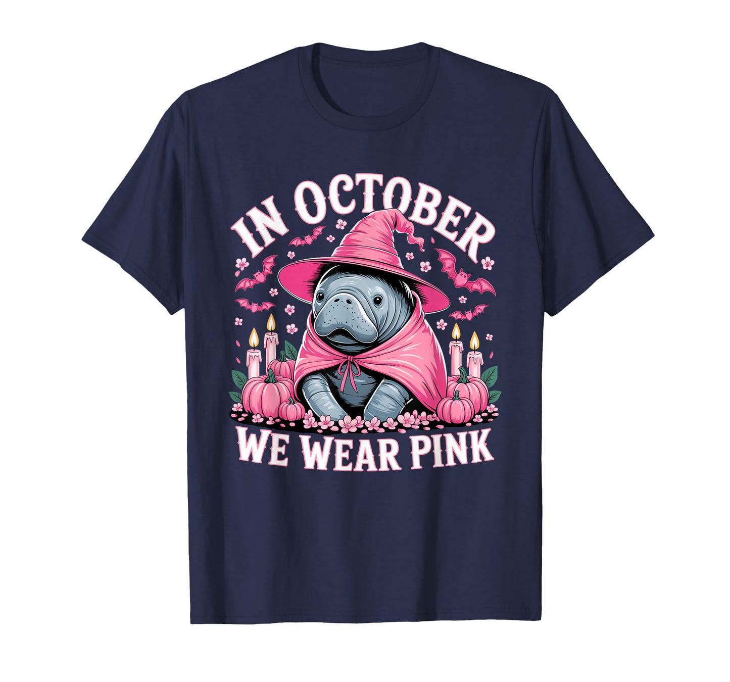 Manatee Breast Cancer Awareness October Halloween Costume T-Shirt