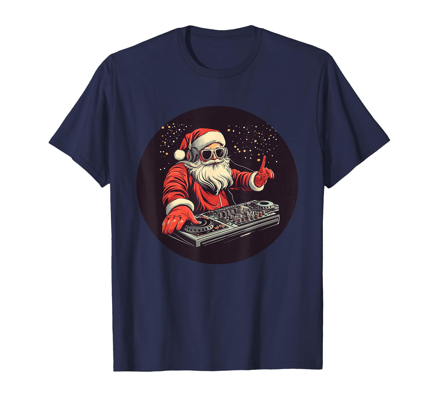 Christmas Beats with DJ Santa Claus for Funny Festive Days T-Shirt