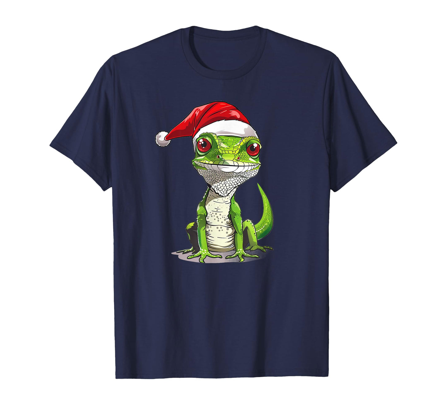 Pretty Lizard with Santa Claus Hat Outfit for Festive Season T-Shirt