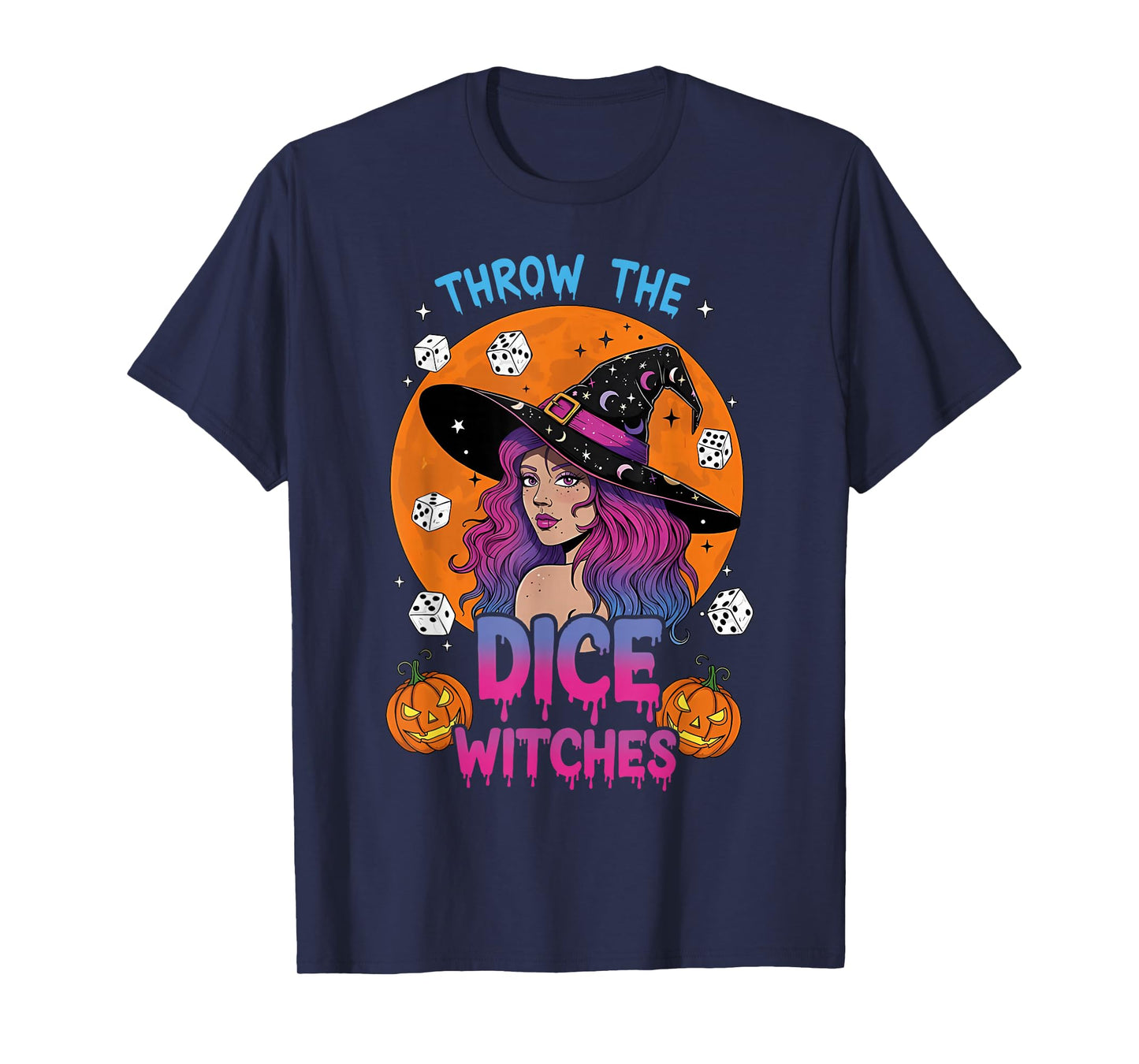 Throw The Dice Witches Bunco Party Funny Halloween Costume T-Shirt