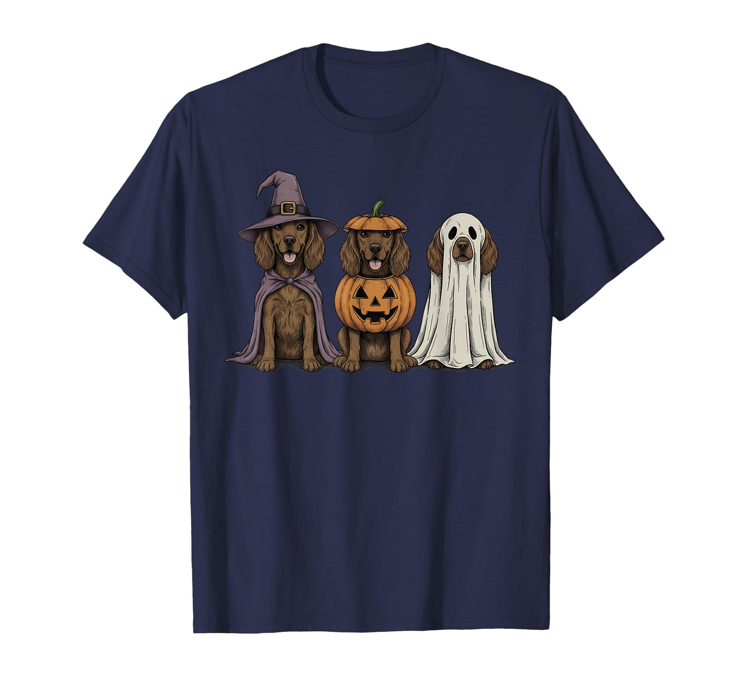 Spooky Ghost Boykin Spaniel Pumpkin Halloween Dog Lover T-Shirt
