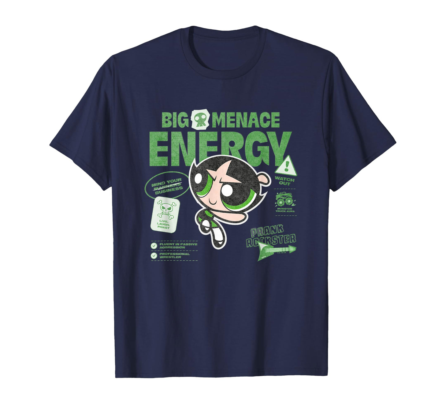 The Powerpuff Girls Buttercup Big Menace Energy Watch Out! T-Shirt