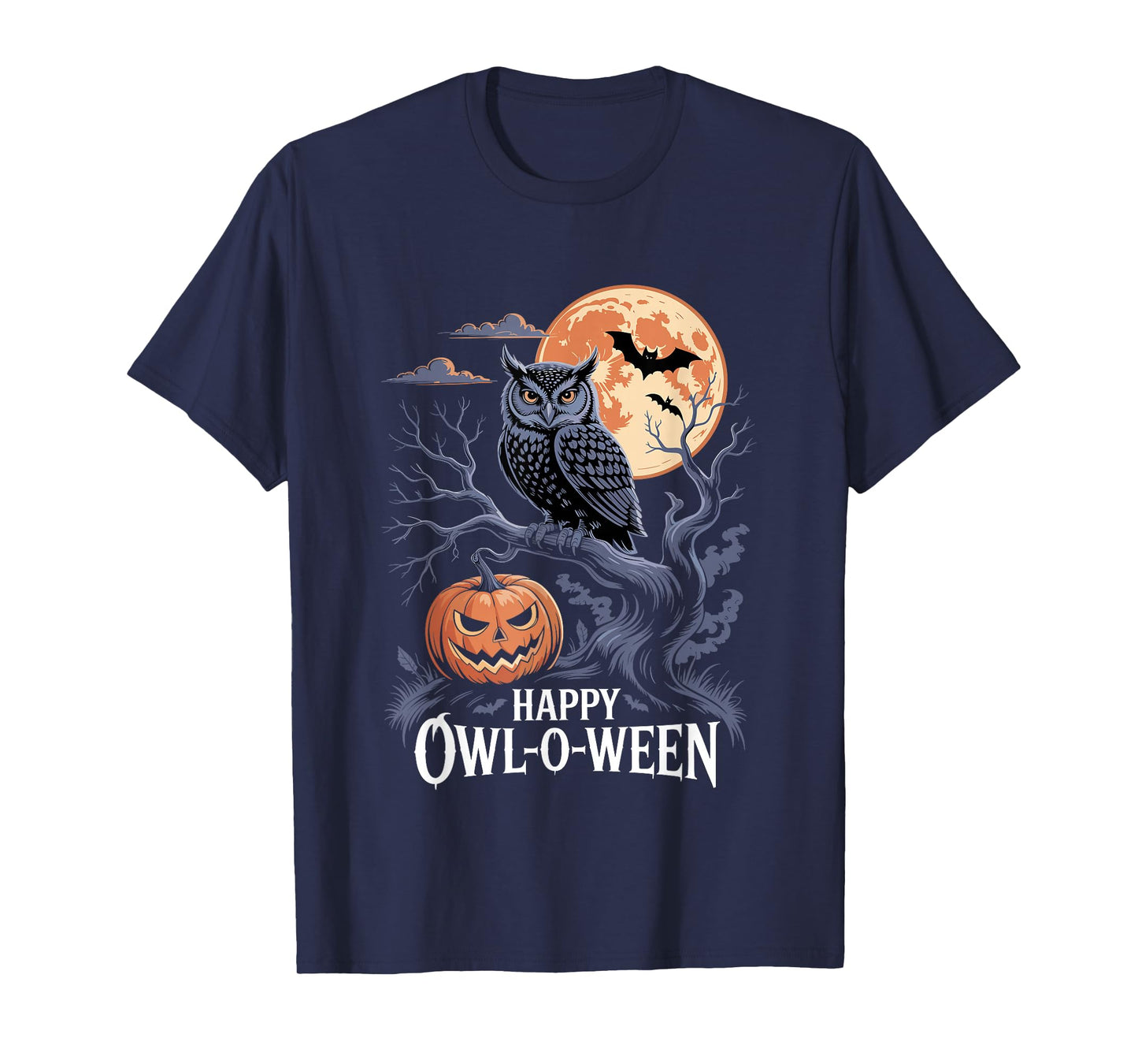 Happy Owl-O-Ween Cute Funny Owl Witch Hat Halloween T-Shirt