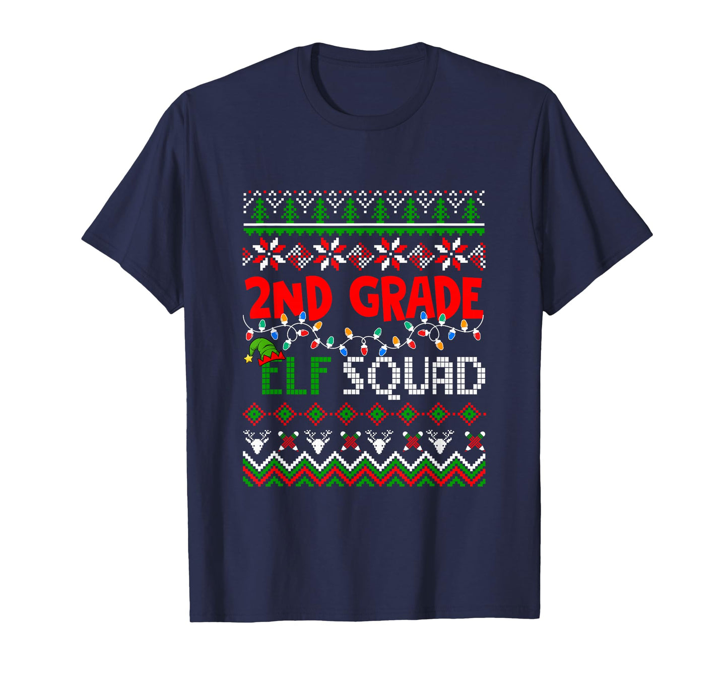 2nd Grade Elf Squad Christmas Sweater Students Teachers T-Shirt