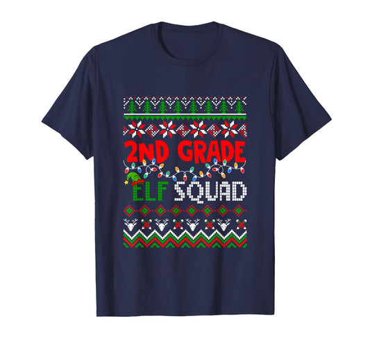 2nd Grade Elf Squad Christmas Sweater Students Teachers T-Shirt