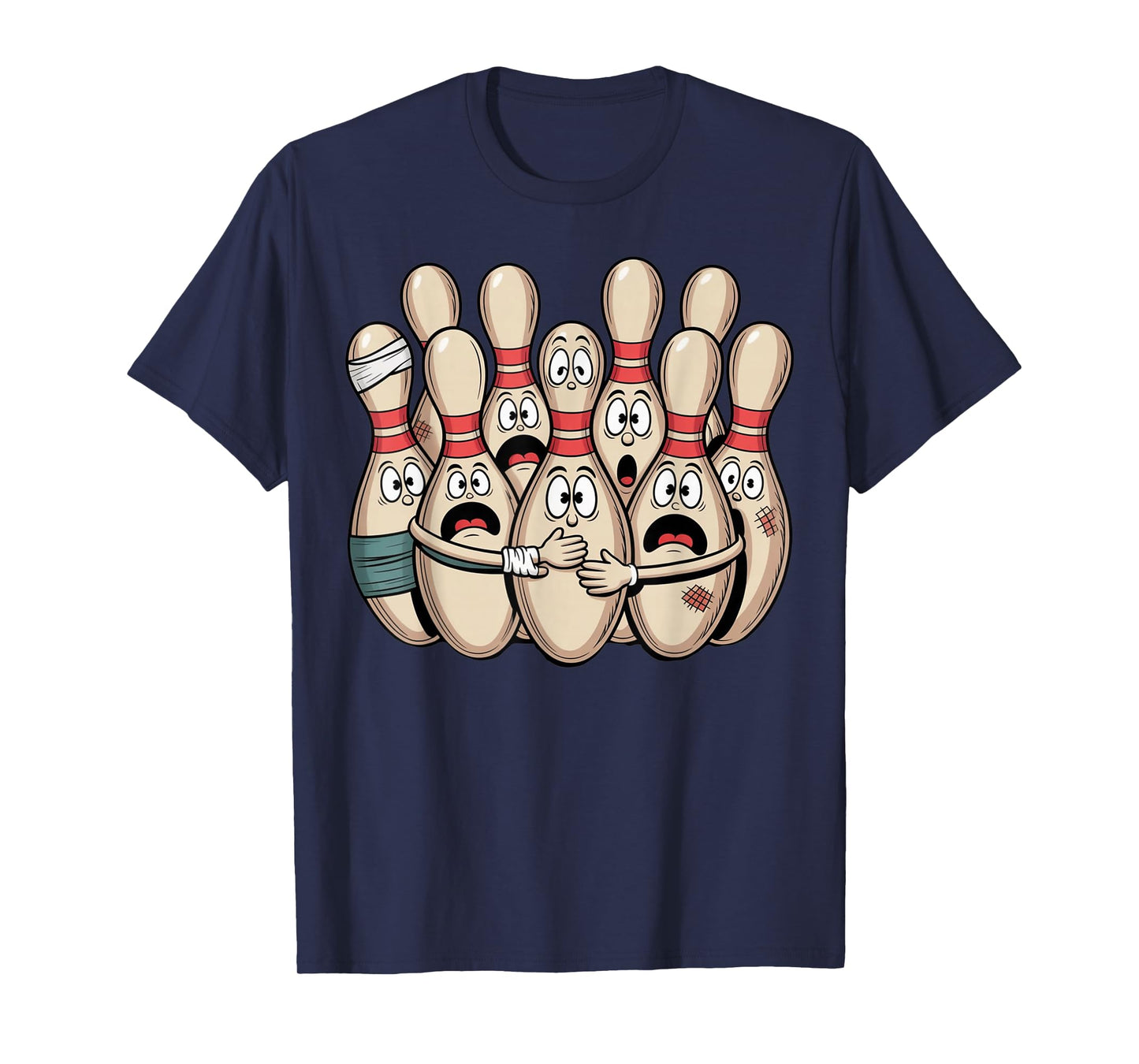 Vintage Cartoon Bowling Funny Scared Bowling T-Shirt