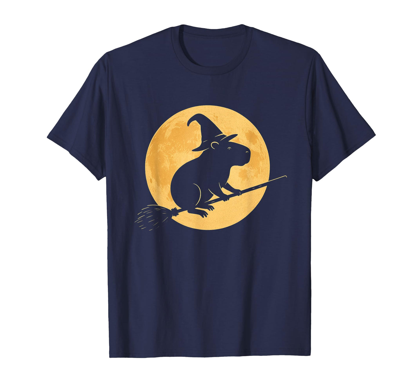 Funny Witch Capybara Moon Halloween Trick Or Treat T-Shirt