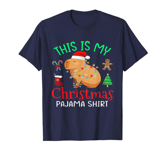 Capybara This is My Christmas Pajama Capy Santa Men Women T-Shirt