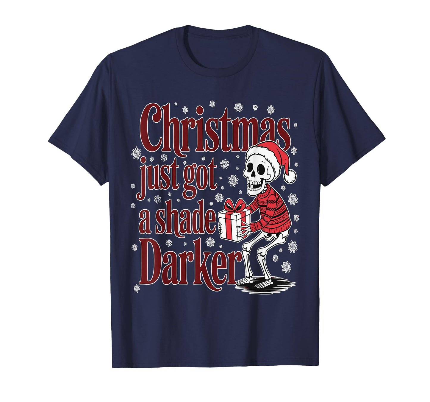 Gothmas Gothic Academia Christmas Skeleton Holiday T-Shirt
