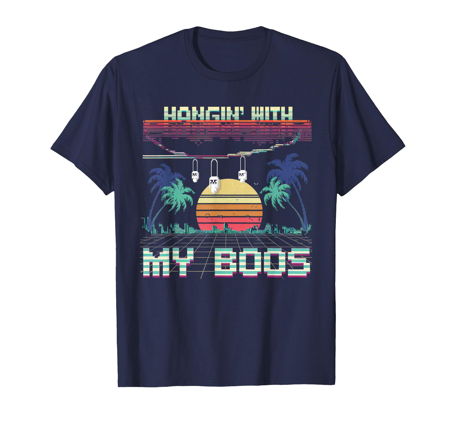 Hangin' with My Boos Tshirt Halloween Ghost Scary Witch Men T-Shirt