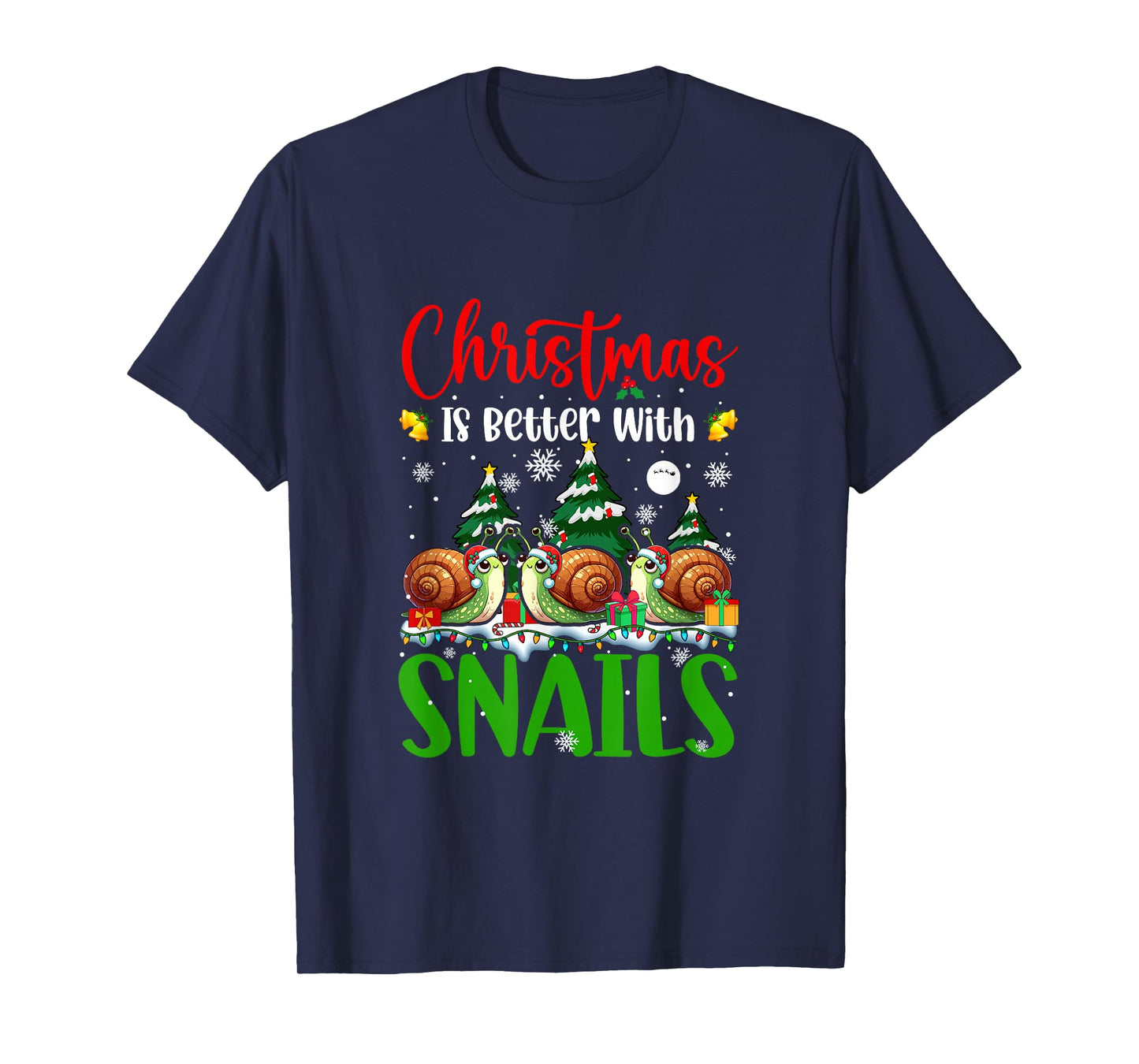 Xmas is Better Funny Joke Snails Lover Christmas Tree T-Shirt