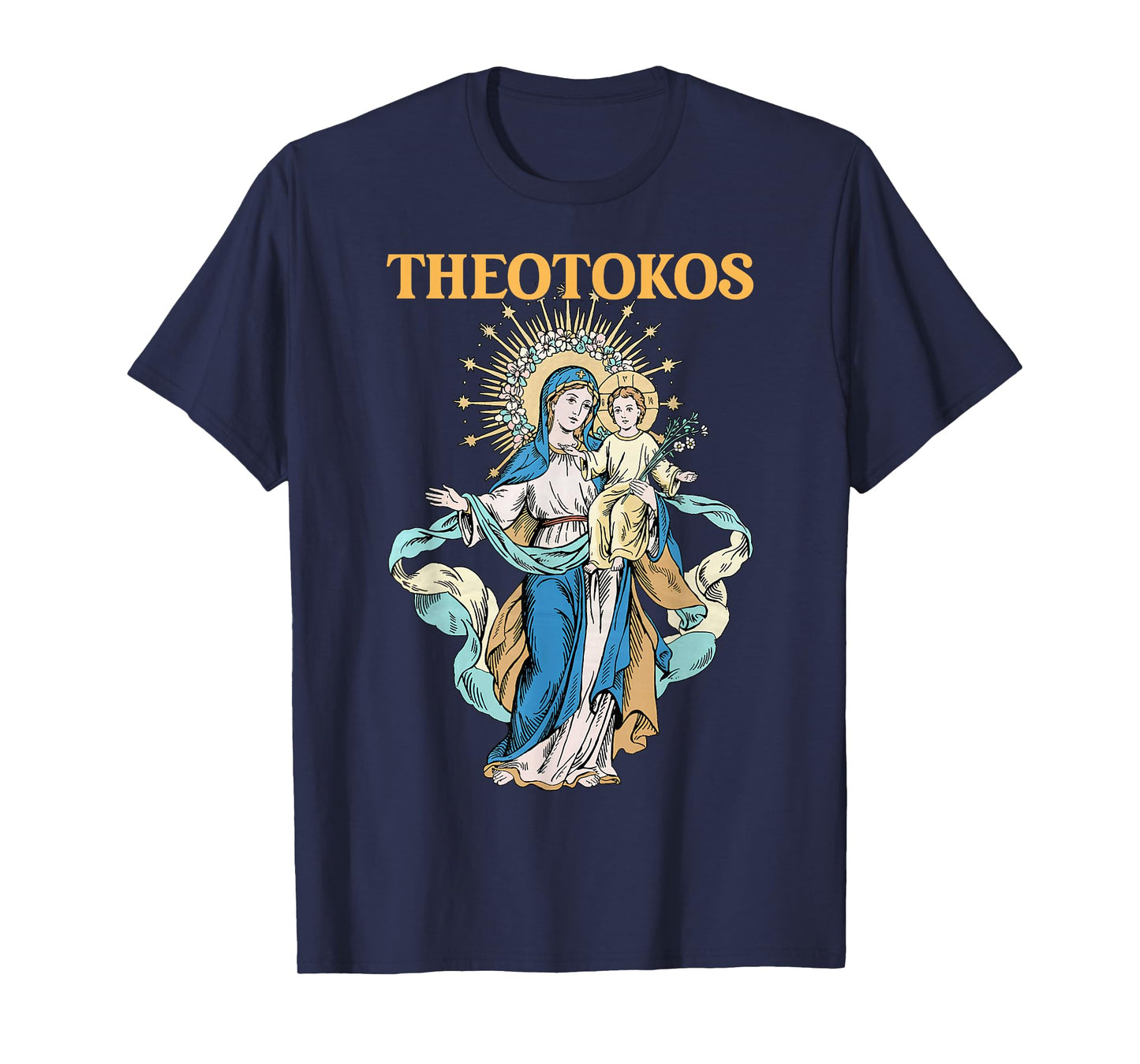 Theotokos Vintage Mary and Child Mother of God Christ Faith T-Shirt