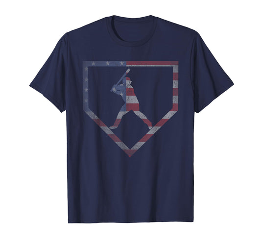 Vintage American flag Baseball USA T-Shirt
