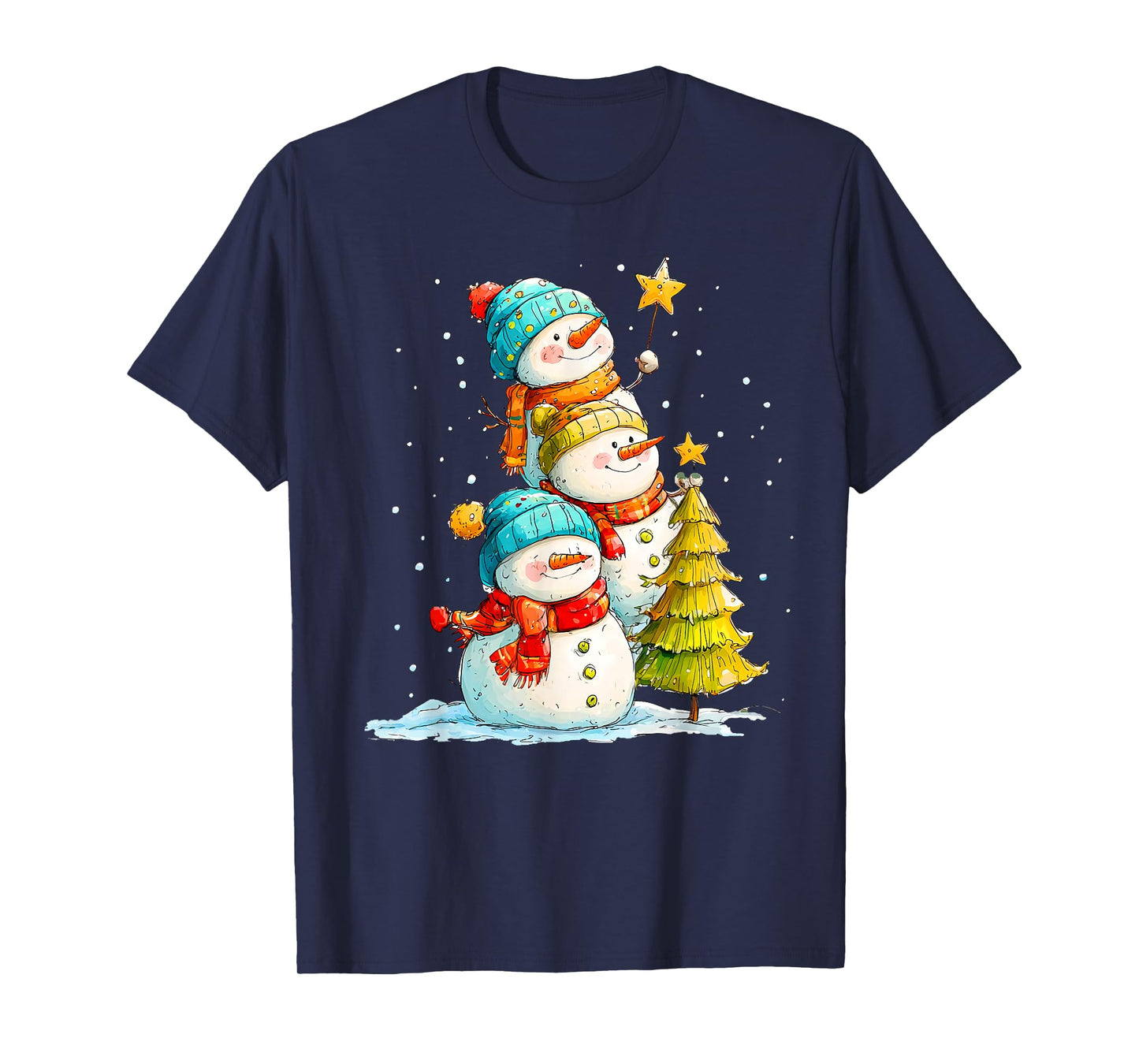 Funny Snowman Snowflake Merry Christmas Xmas Family Holiday T-Shirt