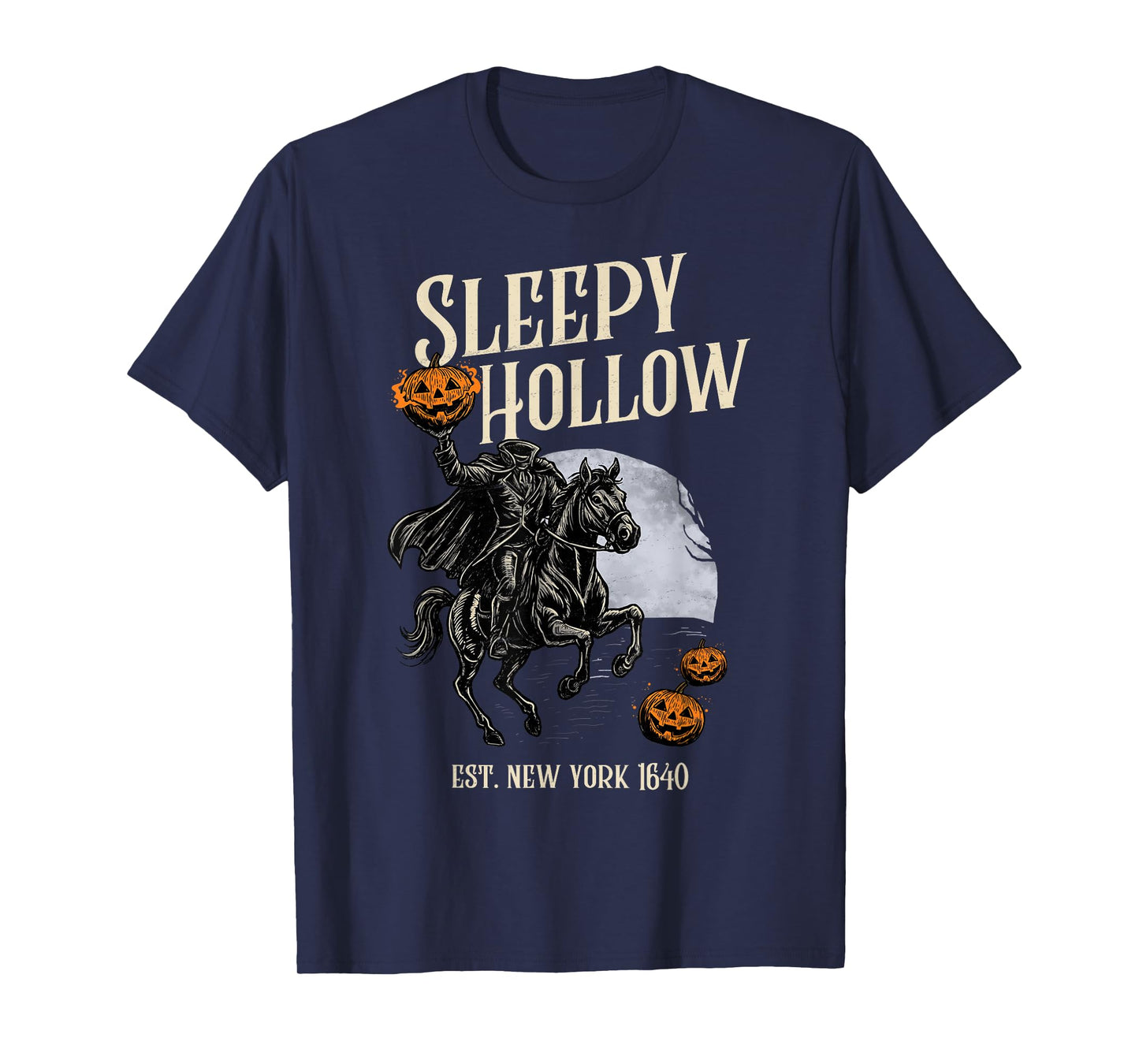 Sleepy Hollow New York Est. 1640 Halloween Headless Pumpkin T-Shirt
