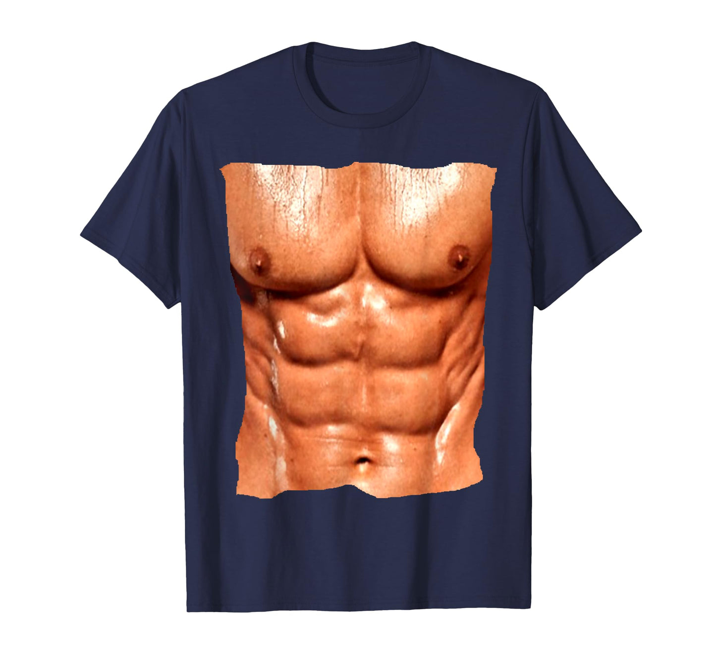 Replica Six Pack Abdomnial Abs Fake Muscle Chest T-Shirt T-Shirt
