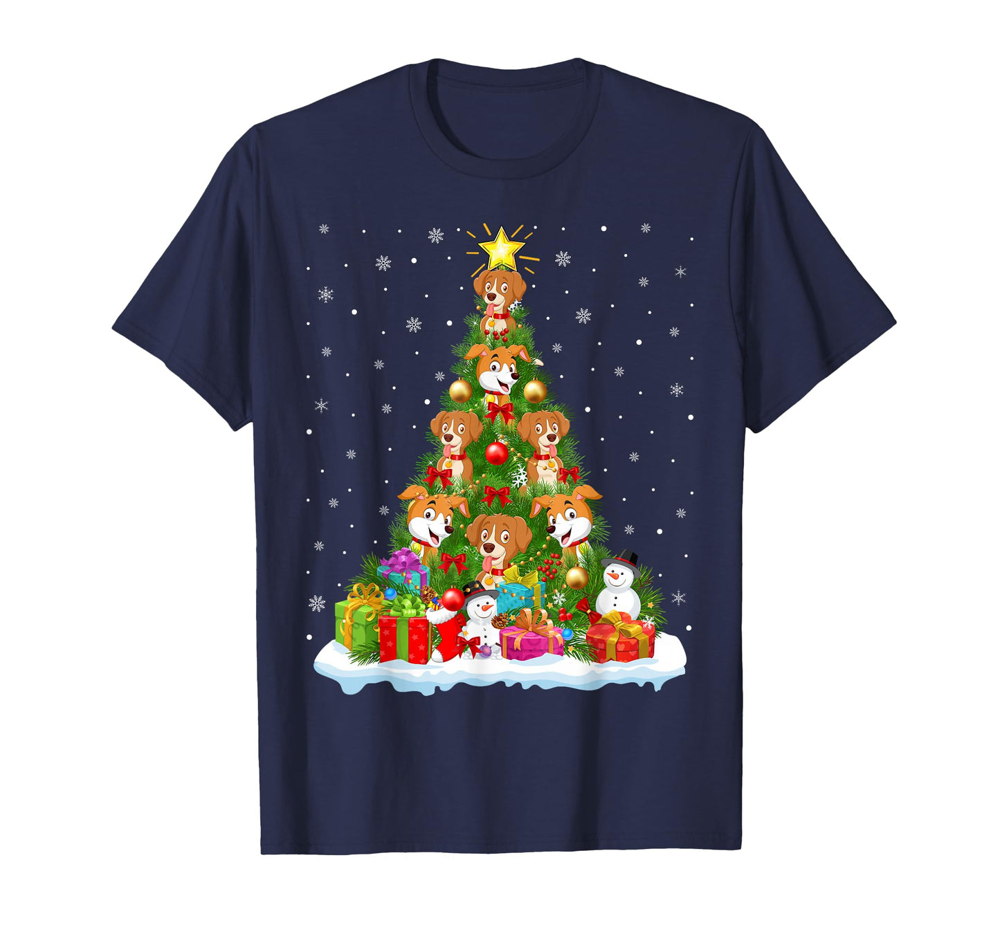 Puppy Dogs Christmas Tree Holiday Decor Funny Xmas Lights T-Shirt