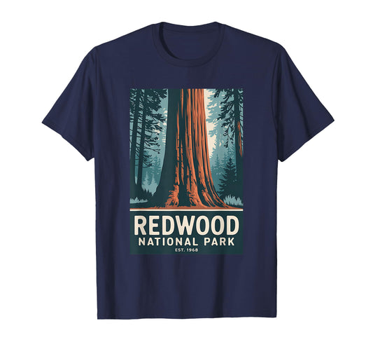 Redwood National Park Vintage Camping Hiking Men Women Kids T-Shirt