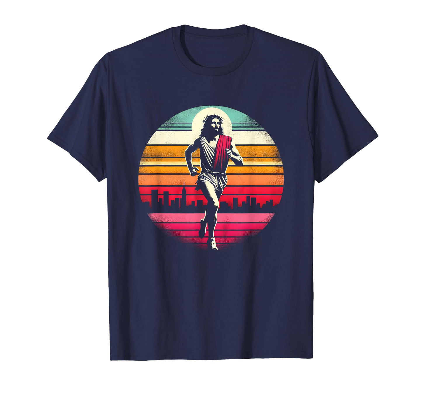 Jesus Marathon Runner - Funny Christian Religious Running T-Shirt, Small