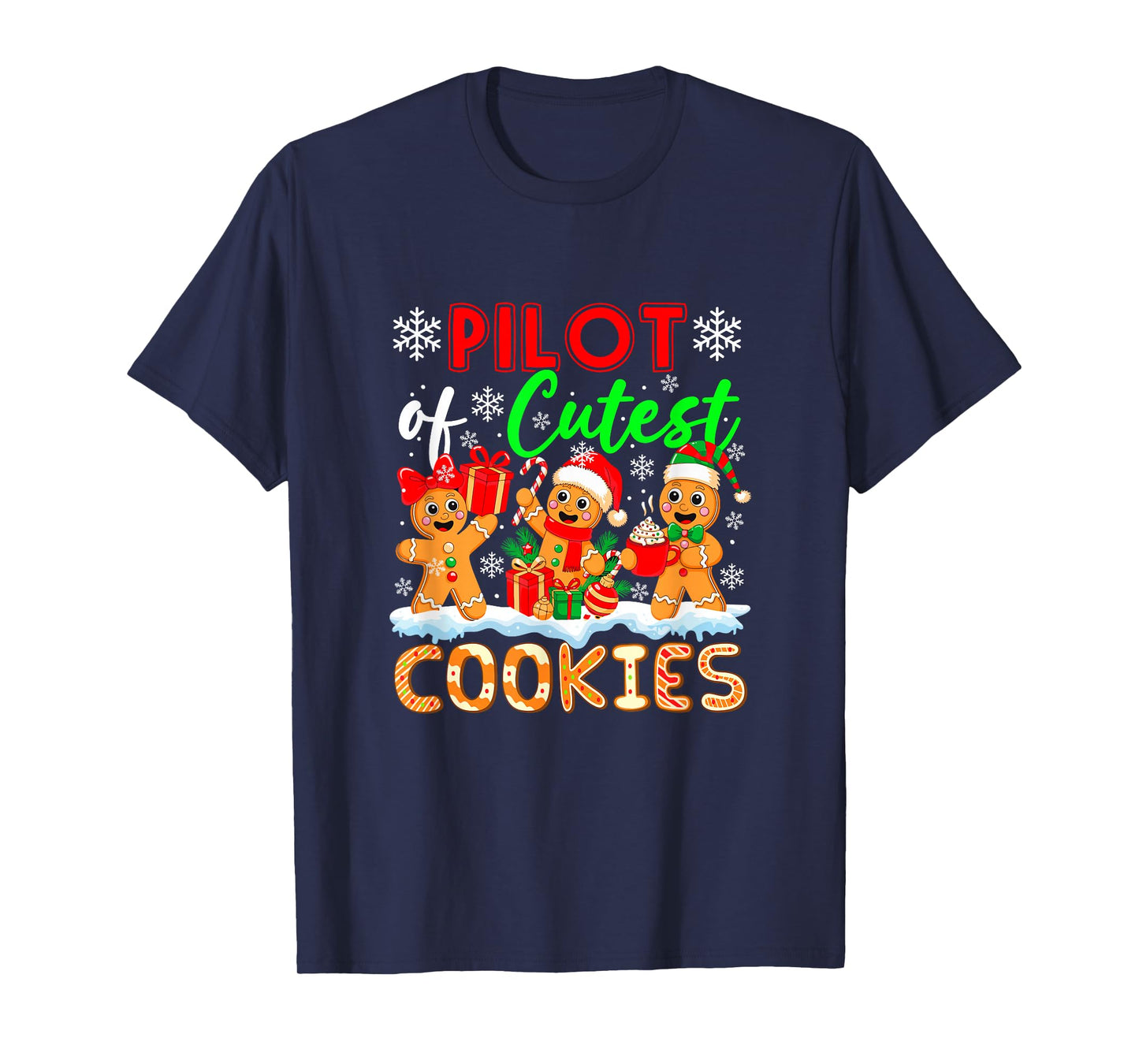 Pilot of Cutest Cookies Gingerbreads Christmas Job Team T-Shirt