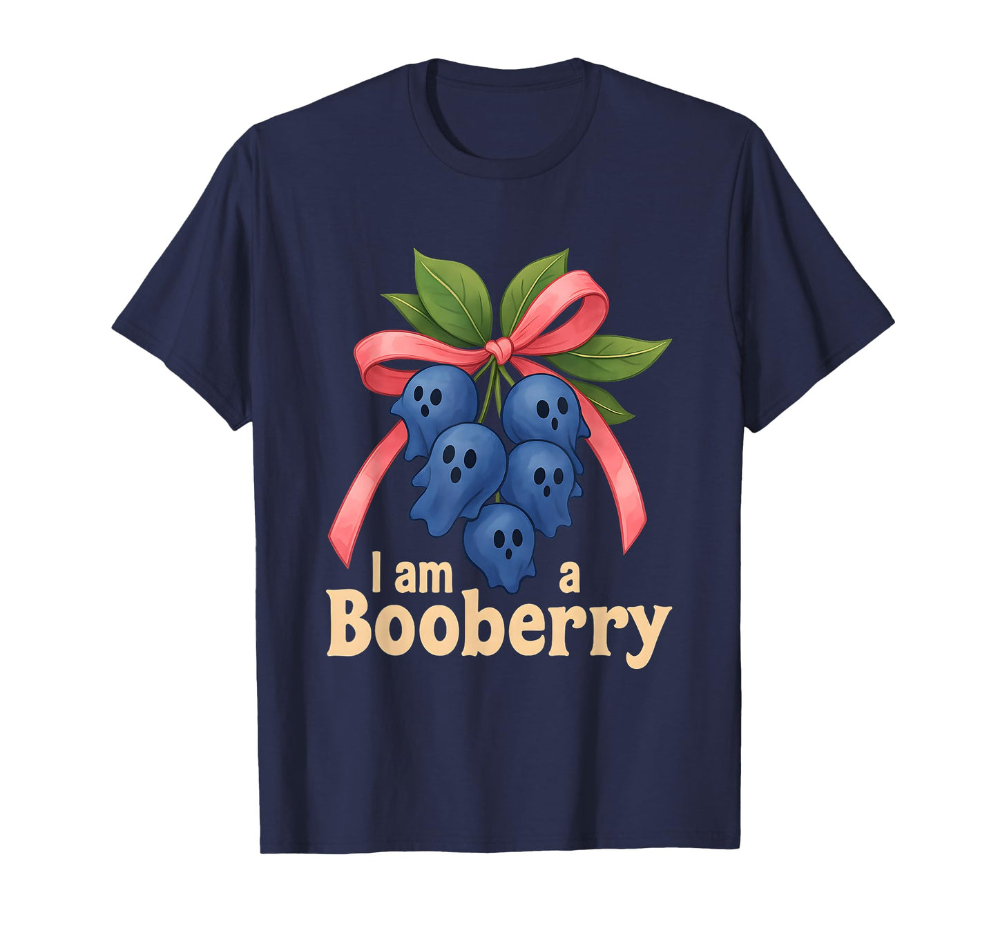 I Am a Booberry Cute Ghost Blueberry Halloween Pun T-Shirt