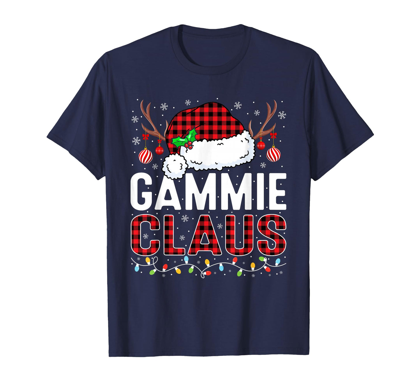 Christmas Lights Gammie Claus Family Matching Xmas Pajama T-Shirt