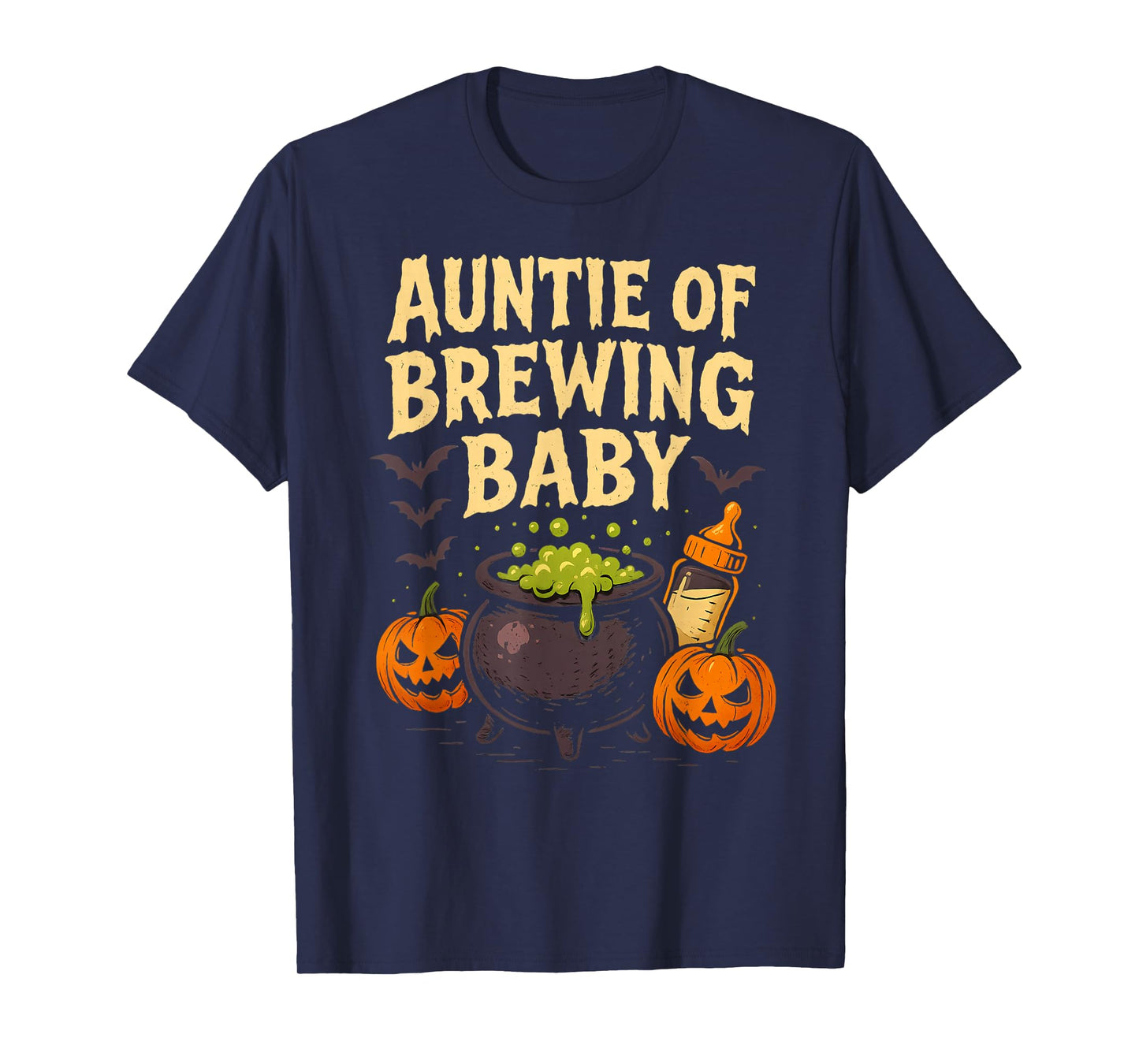 Auntie of Brewing Baby Halloween Spooky T-Shirt