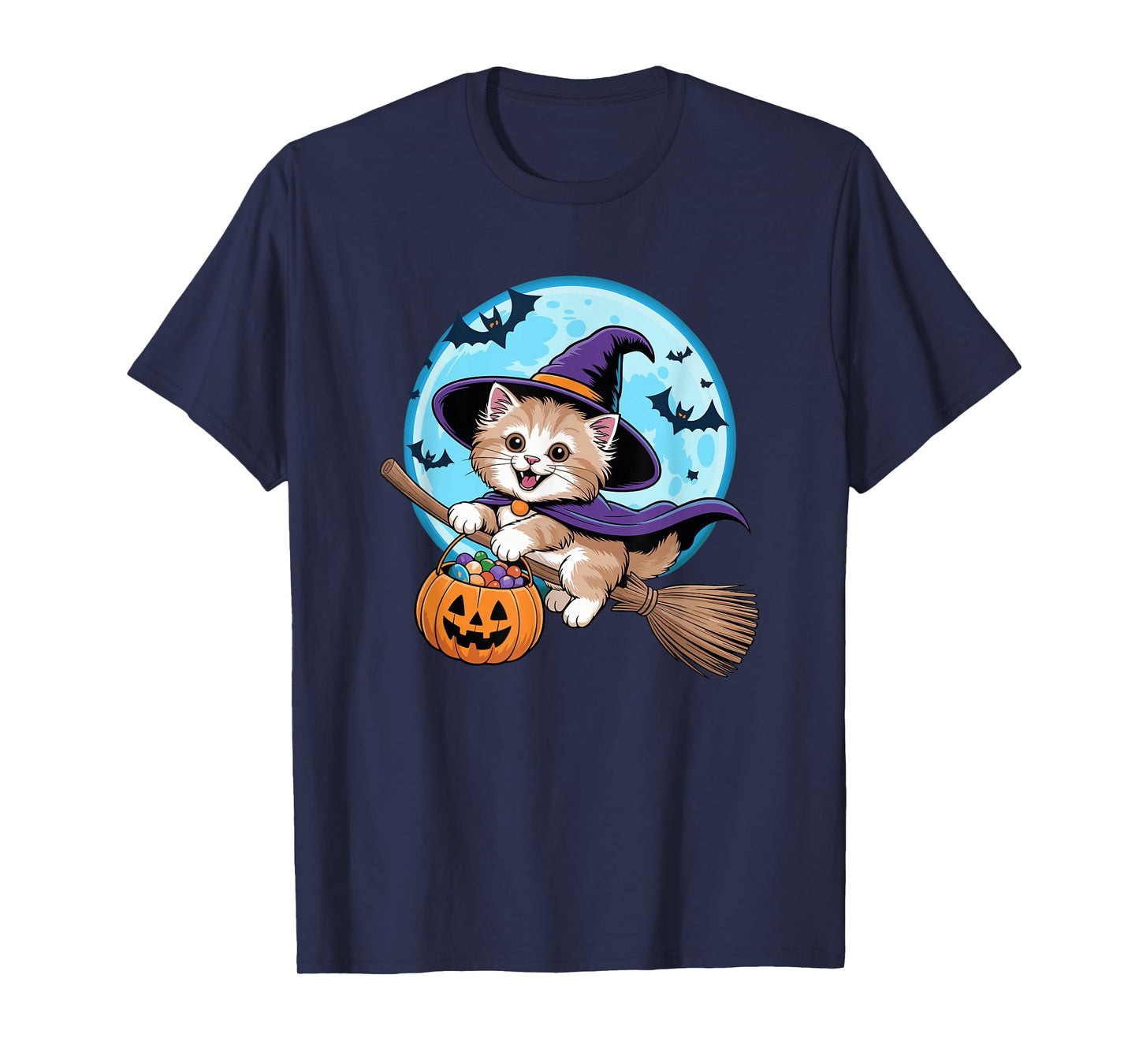 Halloween Witch Persian Cat Moon Persian Longhair T-Shirt