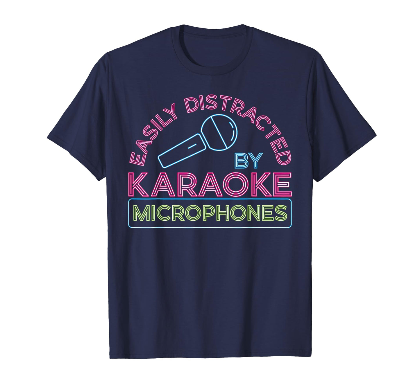 Karaoke Singer 80s Retro Vintage Easily Distracted By T-Shirt