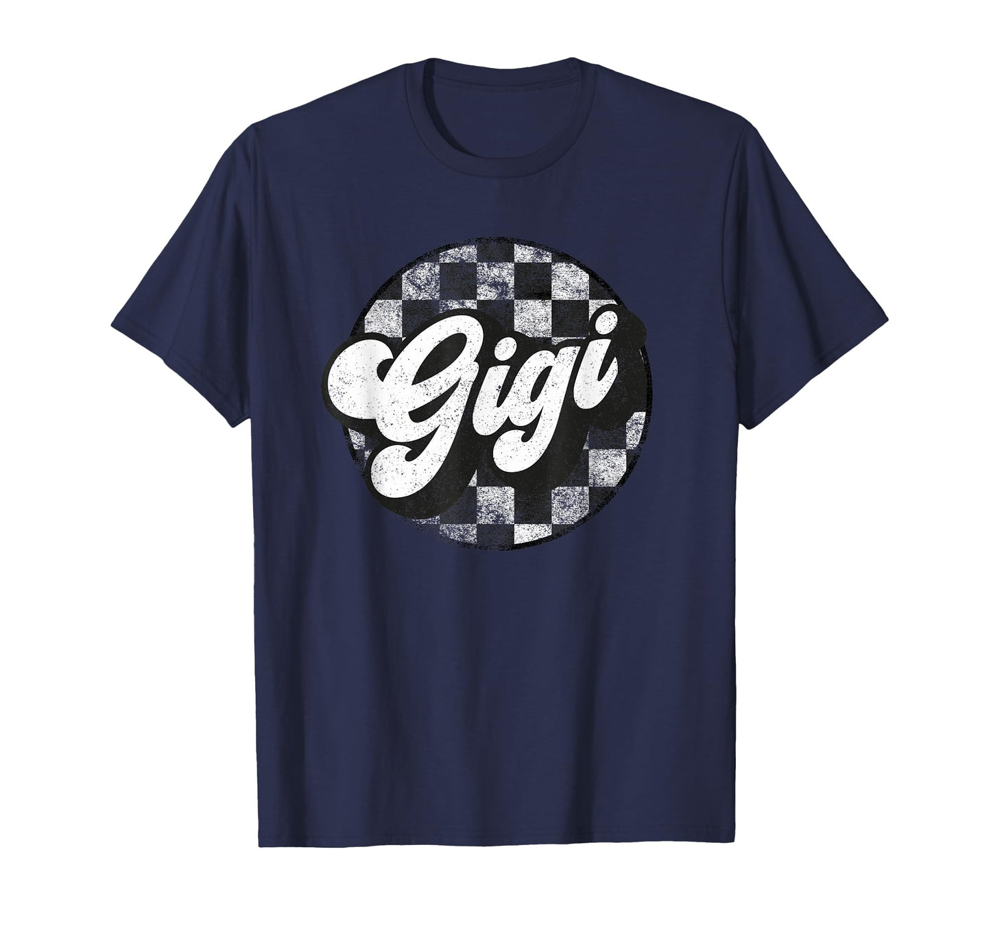 Funny Retro Checkered Gigi Race Vintage Matching Family T-Shirt
