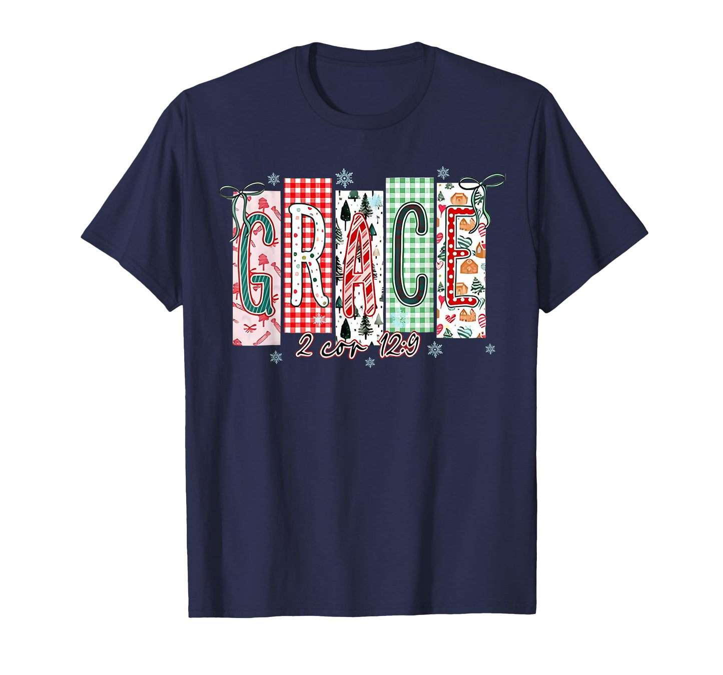 Grace Christmas Santa Coquette Bow Women Girls T-Shirt