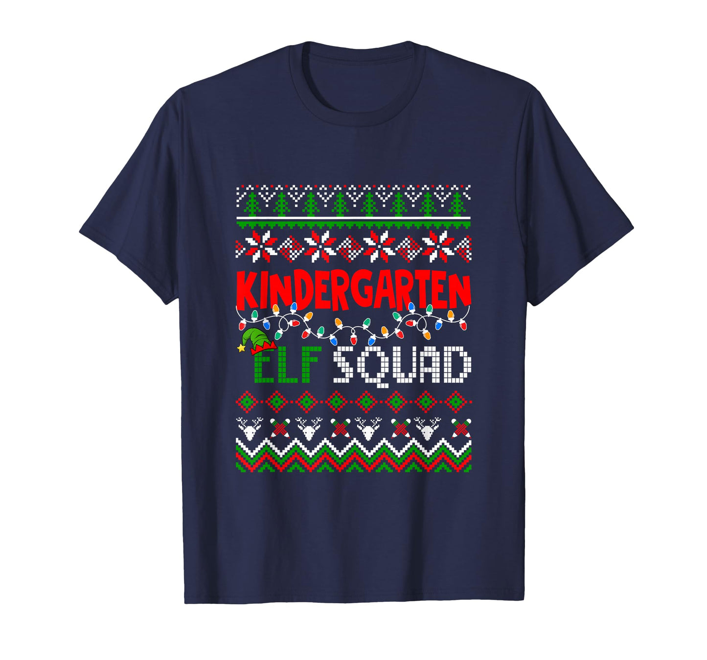 Kindergarten Elf Squad Christmas Sweater Students Teachers T-Shirt
