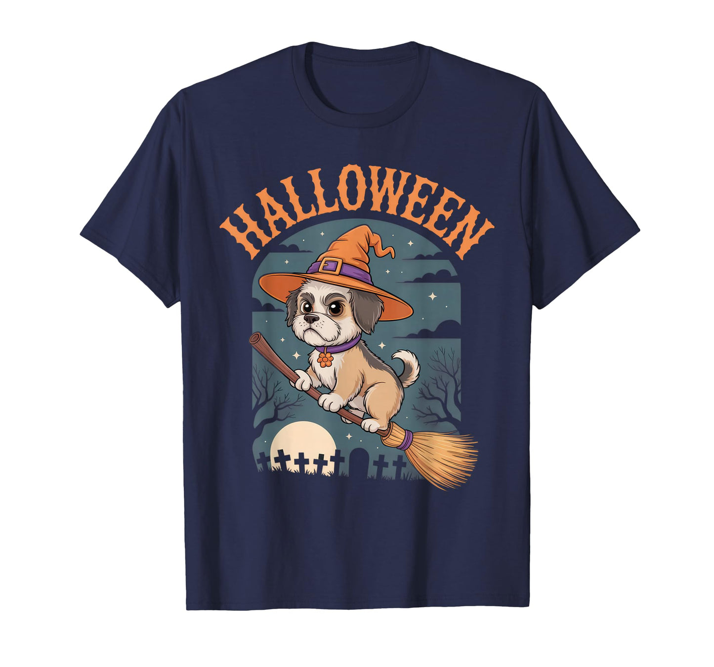Halloween Dog Lover Witch Funny Pet Costume Spooky Party T-Shirt